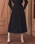 THE GREAT Beaded Chevron Skirt