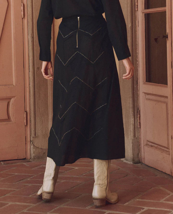 THE GREAT Beaded Chevron Skirt